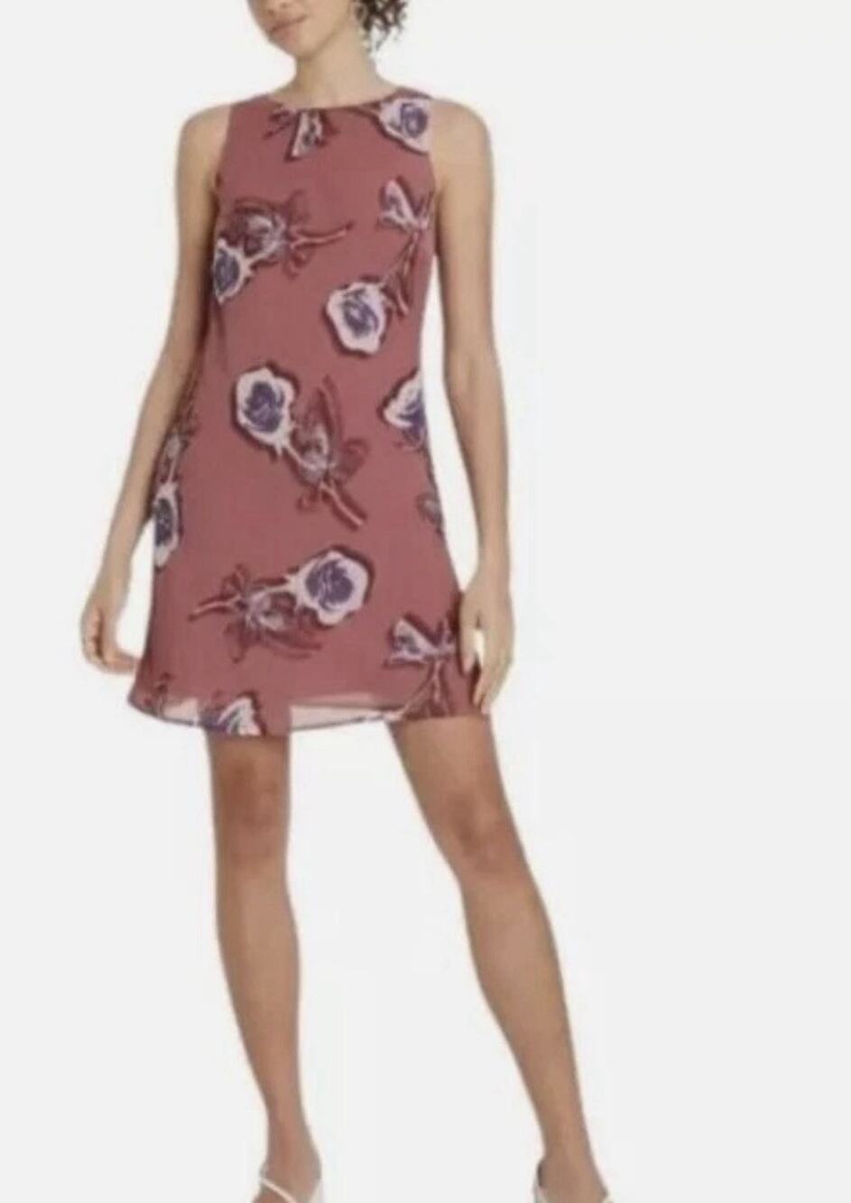 Wild Fable Women's Floral Mini Slip Sleeveless Dress Mauve XS